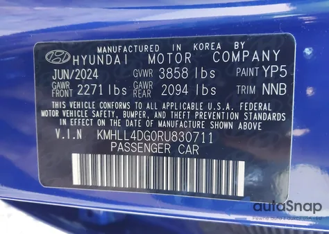 2024 Hyundai Elantra Se z USA, uszkodzony, nr VIN KMHLL4DG0RU830711